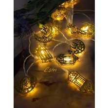 PremiumPort Ramazan Süsü Pilli 10 Parça LED Işıklı Süsleme Seti