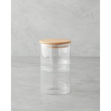 Özbience 2'li Borosilikat Cam Kavanoz Seti, 1000 Ml, Şeffaf, Dayanıklı ve Şık