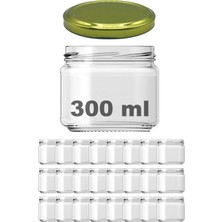 Özbience 300 ml Altın Renkli Cam Kavanozlar, 24'lü Set, Şeffaf ve Şık Tasarım