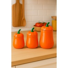 Özbience 3’lü Kapaklı Balkabağı Kavanoz Seti, Çok Amaçlı ve Şık Tasarım