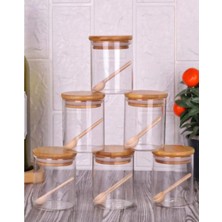 Özbience 6’lı Bambu Kapaklı Cam Baharatlık Seti, 250 Ml, Şık ve Kullanışlı