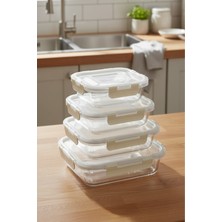 Emsan Soft Borosilikat 4'lü Saklama Kabı Seti