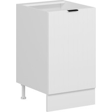 Alvinka Mutfak Modül Mbr_b Alt 1K1R 50CM Dolap Beyaz Beyaz Suntalam