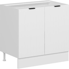 Alvinka Mutfak Modül Mbr_b Alt 2K1R 90CM Dolap Beyaz Beyaz Suntalam