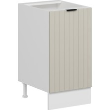 Alvinka Mutfak Modül Mbr_b Alt 1K1R 45CM Dolap Beyaz Kumtaşı Suntalam