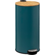 5five Çöp Kovaları Simply Smart Bambou 30 Lt Metal Petrol Mavisi