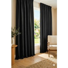 Miabella Home Blackout,karartma Fon Perde,ekstrafor Büzgülü,ışık Geçirmez,kornişli,tek Kanat Güneşlik Fon Perde