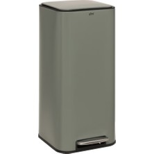 5Five Delta 30 L Kare Pedallı Çöp Kovası Yeşil | Yavaş Kapanma, Kolay Temizlik Çıkarılabilir Yıkanabilir İç Sepet