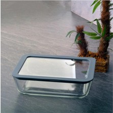 Özbience Silikon Cam Kapaklı Siyah Saklama Kabı 1400 ml - Pratik ve Şık Tasarım