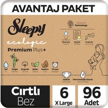 Sleepy Ecologic Premium Plus Avantajlı Paket Bebek Bezi 6 Numara Xlarge 96 Adet