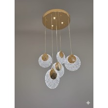 Sebez Mühendislik SBZ2026/A004 4+1 Gold Sarkıtlı LED Avize