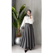 Molly Nelly Kadın Yandan Bağlamalı Dökümlü Mevsimlik Ince Yandan Bağlamalı Etek