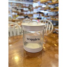 Özbience Şerit Bej Galvaniz Sebzelik 26X22CM, Şık ve Dayanıklı Mutfak Ürününüz