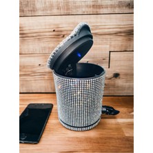 PremiumPort Işıklı Taşlı Şık Küllük, Zarif ve Kullanışlı Tasarım, Şık Ev Aksesuarı