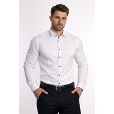 Colvıs Man Slim Fit Dar Kesim Uzun Kol Modelli Saten Likra Pamuklu Erkek Gömleği