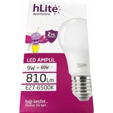 Hlite 9WAT LED Ampul 6500K 810