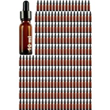 Özbience 10 ml Amber Cam Damlalık Serum Şişesi, 204 Adet, Siyah Metal Kapaklı