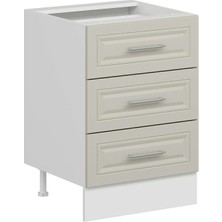 Alvinka Mutfak Modül Mbr_c Alt 3ç Nray 60CM Dolap Beyaz Kumtaşı Suntalam