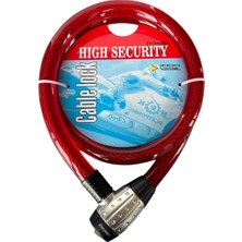 Scharf Zhongli Motosiklet Kilidi 1500MM x 25MM Çelik Halat – Kırmızı Güvenlik Kilidi