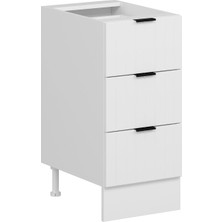 Alvinka Mutfak Modül Mbr_b Alt 3ç Nray 40CM Dolap Beyaz Beyaz Suntalam