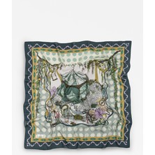 Fresh Starlıght Harmony Desen Floş Viskon Eşarp Ocean Blue