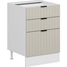 Alvinka Mutfak Modül Mbr_b Alt 3Ç1B2K Nray 60CM Dolap Beyaz Kumtaşı Suntalam