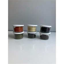 Özbience Beyaz Kapaklı 200 ml Baharat Saklama Kavanoz Seti, 6 Adet, Pratik ve Şık Tasarım