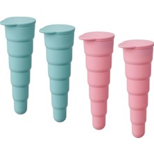 Özbience Pembe-Turkuaz Dondurma Kalıbı Seti, 16 Cm, 4 Adet, Eğlenceli ve Pratik Kullanım