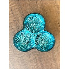 Özbience El Yapımı Çini Seramik Turkuaz Yeşil Çerezlik ve Kahvaltılık