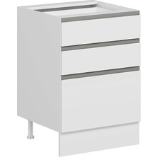 Alvinka Mutfak Modül Hg_j Alt 3Ç1B2K Nray 60CM Dolap Beyaz Beyaz Suntalam