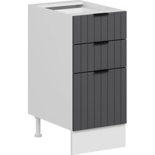 Alvinka Mutfak Modül Mbr_b Alt 3Ç1B2K Nray 40CM Dolap Beyaz Antrasit Suntalam