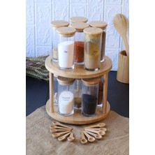 Özbience Döner Standlı Baharatlık Seti 37 Parça, 12 Adet, Kaşıklı ve 65 Etiketli