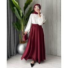 Molly Nelly Kadın Yandan Bağlamalı Dökümlü Mevsimlik Ince Yandan Bağlamalı Etek