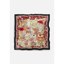 Fresh A Cındırella's Dream Desen Floş Viskon Eşarp Black Swan