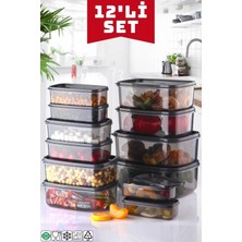 Özbience 12'li Dikdörtgen Saklama Kabı Seti, Pratik ve Şık Ev Düzeni Için