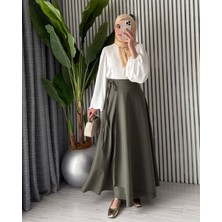 Molly Nelly Kadın Yandan Bağlamalı Dökümlü Mevsimlik Ince Yandan Bağlamalı Etek