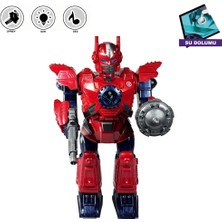 Toyska Işıklı ve Müzikli Buhar Çıkartan Hareketli Pilli Robot Oyuncak - Kırmızı