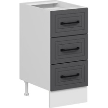 Alvinka Mutfak Modül Mbr_a Alt 3ç Nray 40CM Dolap Beyaz Antrasit Suntalam