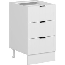 Alvinka Mutfak Modül Mbr_b Alt 3ç Nray 50CM Dolap Beyaz Beyaz Suntalam