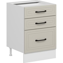 Alvinka Mutfak Modül Mbr_a Alt 3Ç1B2K Nray 60CM Dolap Beyaz Kumtaşı Suntalam