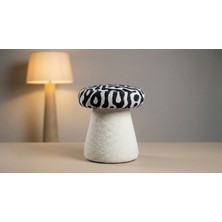 Arvia Home Mantar Puf Siyah-Beyaz