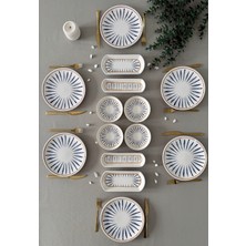 Hooly Home Iskandinav Model 6 Kişilik 14 Parça Çerezlikli Kahvaltı Takımı