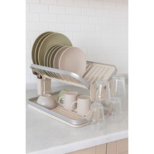 Özbience Metal Bulaşıklık Kurutmalık, Su Tahliye ve Çatal-Bıçak Bölmeli Organizer