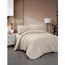 Miabella Home Çizgili Çift Kişilik Pamuk Saten Nevresim Takımı Otel Tipi Nevresim Seti (Pamuklu Saten)