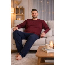 Nisanca Mevsimlik %100 Pamuk Büyük Beden Erkek Pamuk Pijama Takımı