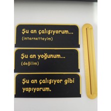 Mizahi Ofis Masa Aksesuarı – Ofis Set 2 (3’lü Plaka + Altlık)