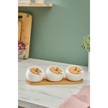 Özbience Şık 3'lü Tepsili Baharat Takımı, Pratik ve Zarif Sunum Için