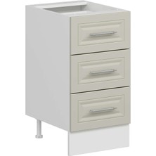 Alvinka Mutfak Modül Mbr_c Alt 3ç Nray 45CM Dolap Beyaz Kumtaşı Suntalam