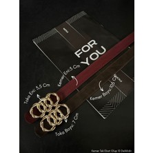 Fiori Birleşik Halka Tokalı Leopar Kadın Pantolon Kemeri, Ceket Kemeri, Elbise Kemeri, Gömlek Kemeri