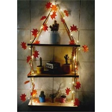 PremiumPort Sonbahar Temalı Dekoratif Yaprak ve Günışığı LED Işıklı Sarmaşık